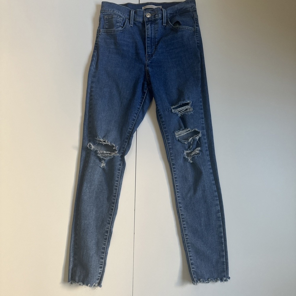 Levi's 720 High Rise Super Skinny Distressed Jeans Women's SIZE 28